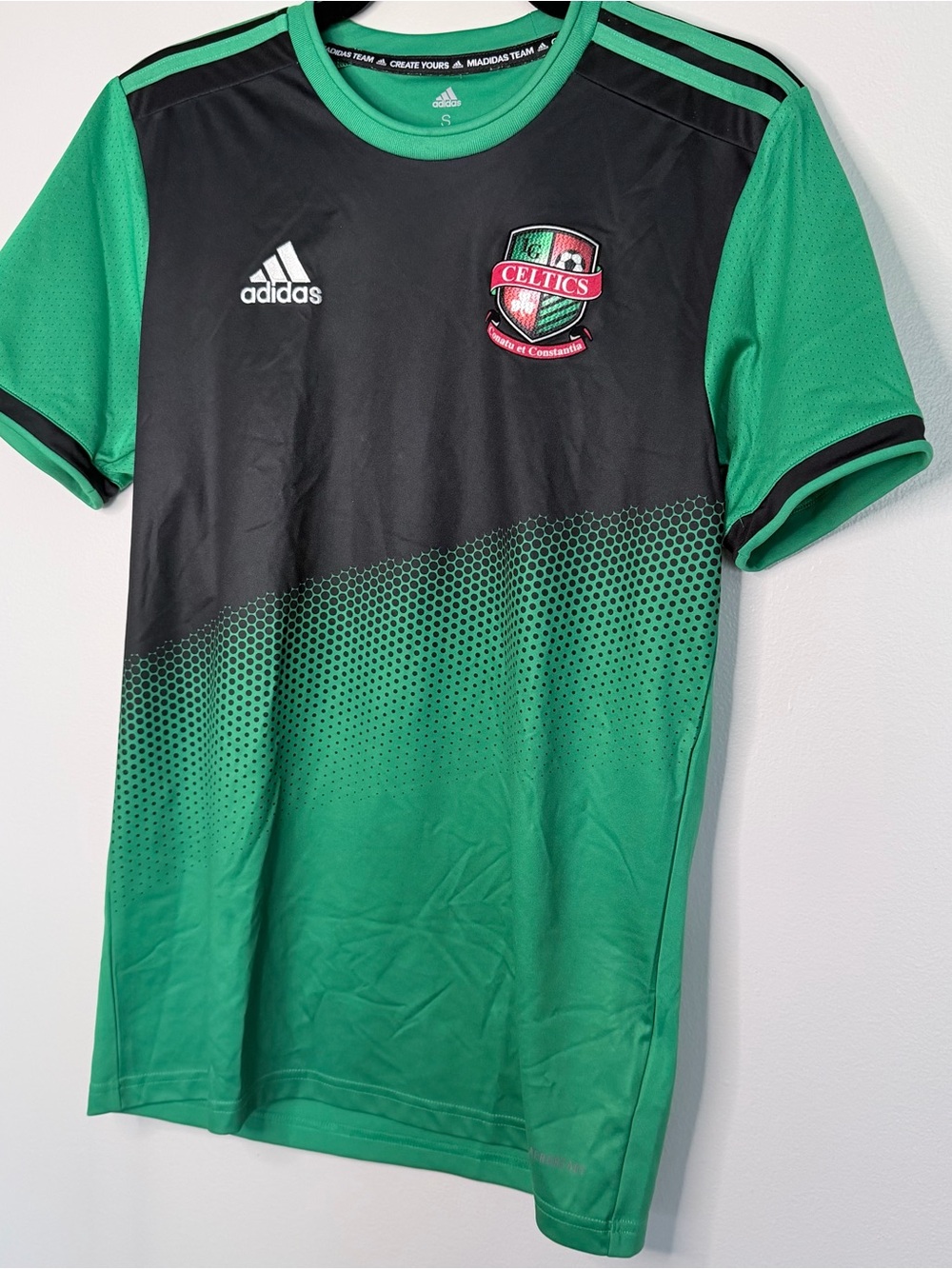 adidas Celtics Soccer Jersey with White Embroidered Logo